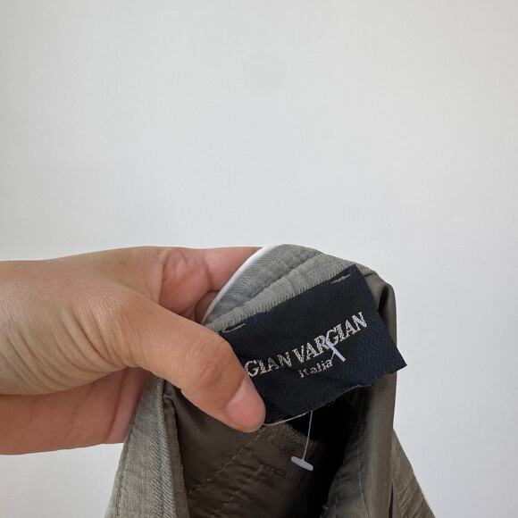 Vintage Italian Pleated Mini Skirt Low Rise Belt Detail Khaki (S) - Picture 5 of 6